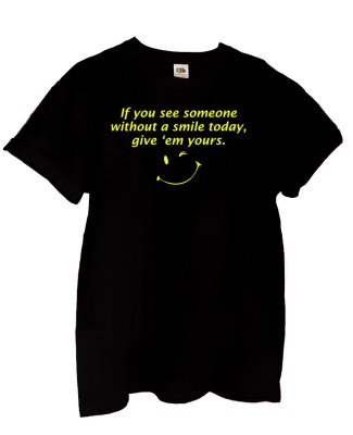 FRUIT OF THE LOOM Boyfriend T-shirt με στάμπα Give Smile black
